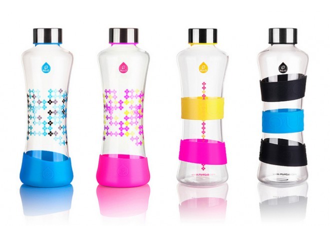 Colorful EQUA bottles.