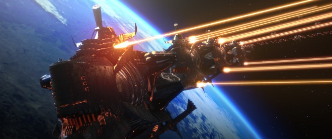Film d'animation de science-fiction Space Pirate Captain Harlock (Space Pirate Captain Harlock, Japon, 2013).