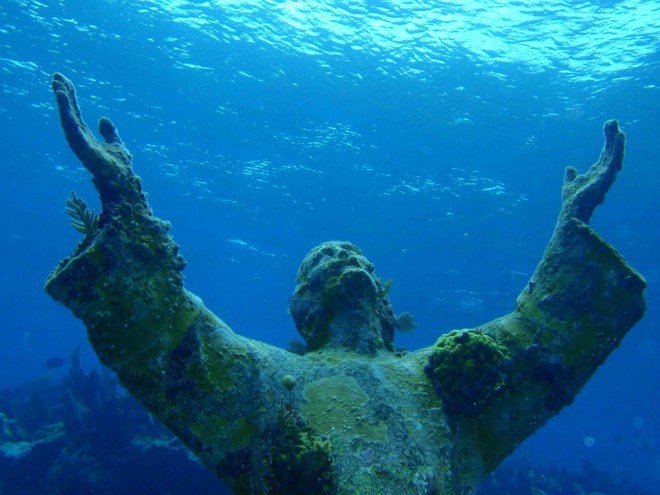 Kristus i avgrunden, San Fruttuoso, Italien.