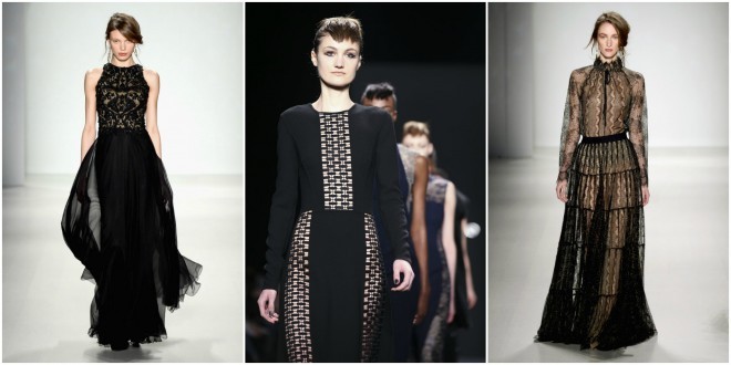 Tadashi Shoji in Carmen Marc Valvo.