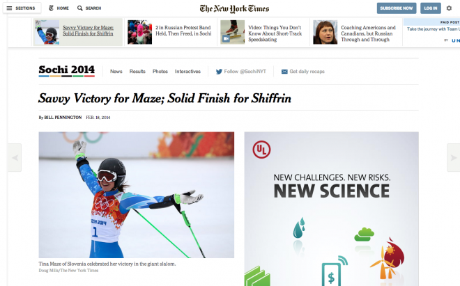 Savvy Victory for Maze Solid Finish for Shiffrin / NYTimes.com
