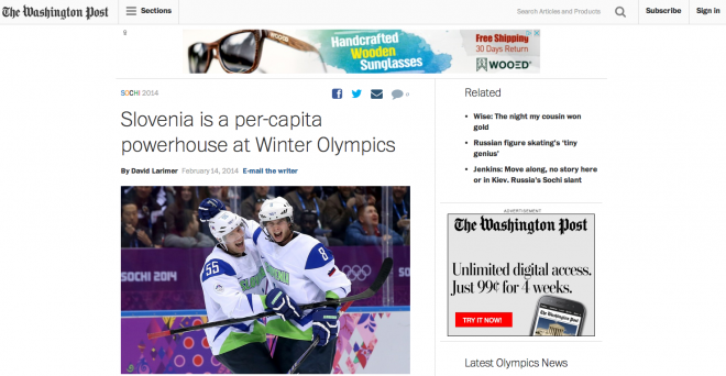 Slovenia er et kraftsenter per innbygger ved vinter-OL / The Washington Post