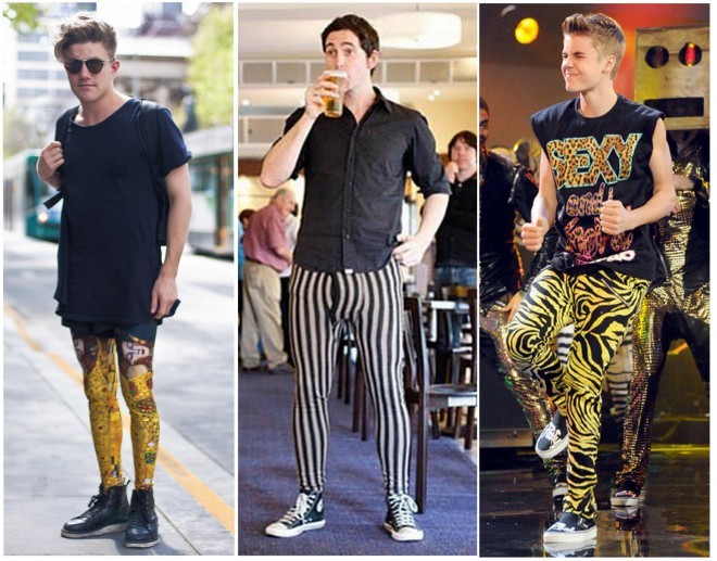 Der Trend der speziell für Männer entworfenen Leggings ist seit einiger Zeit auf Modewochen und Musikbühnen zu sehen. Foto: schrankmasculino.com