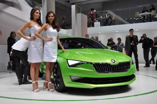 Škoda s svojim konceptom Vision C. Foto: Nejc Kovačič