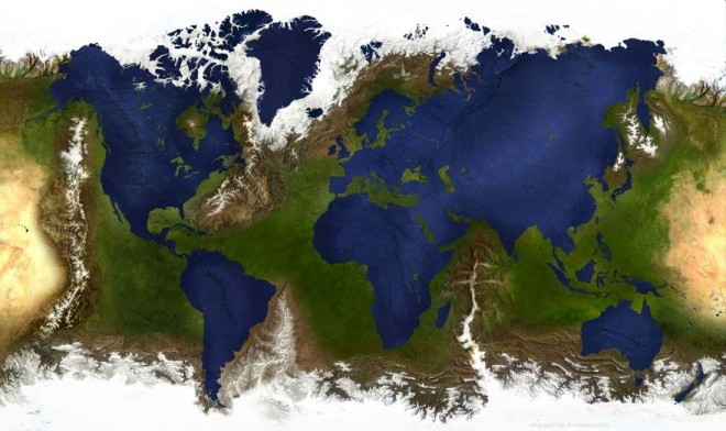 Si la tierra cubriera el mar y viceversa