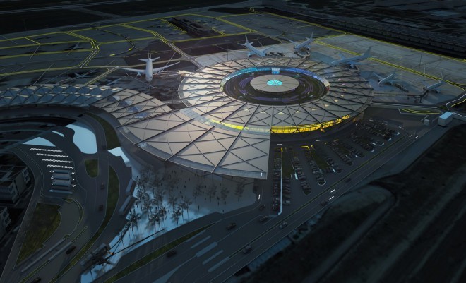 Terminal 1 letališča Lyon-St Exupéry, Francija