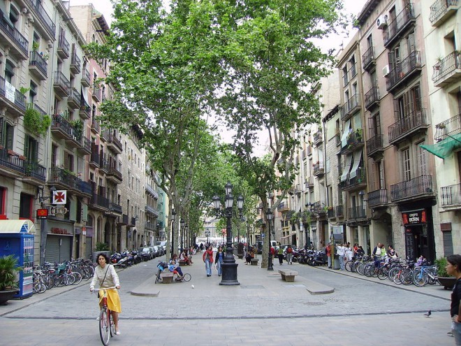 El Born i fargerike Barcelona.