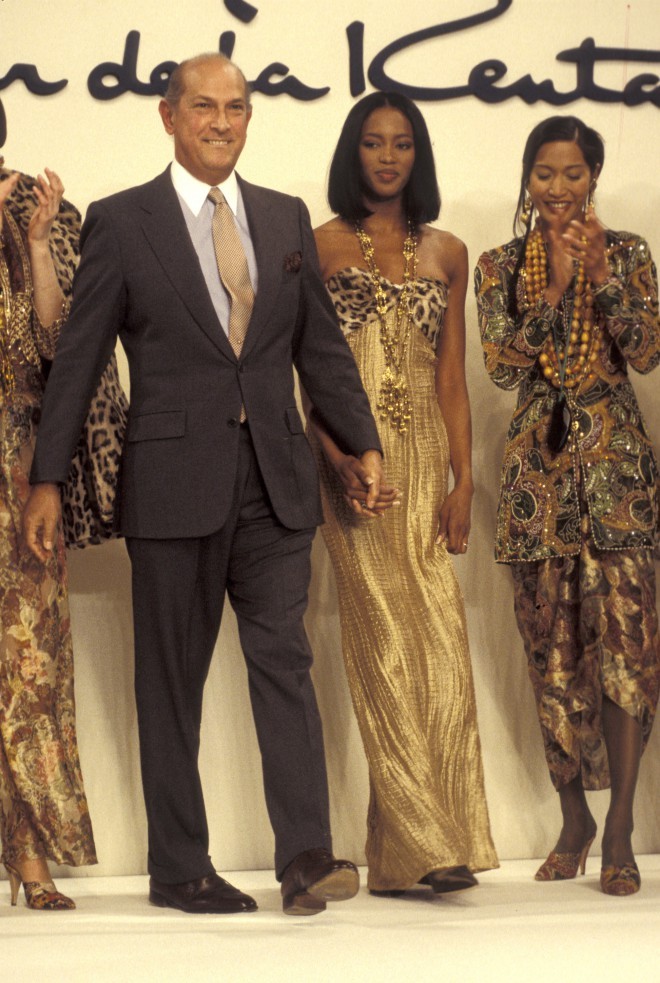 Oscar de la Renta, Top-Modedesigner und Naomi Campbell. 