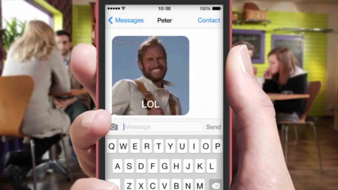 GIF tipkovnica PopKey za iPhone.