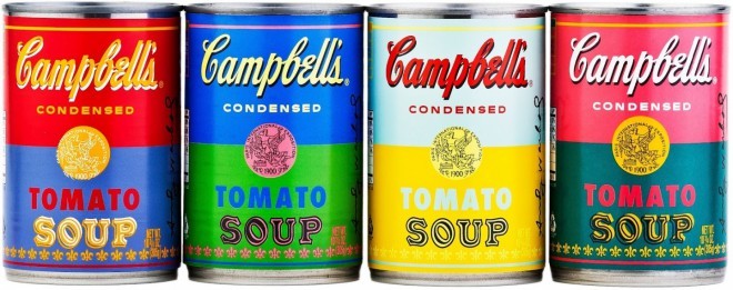 Famous cans of Campbell soups.