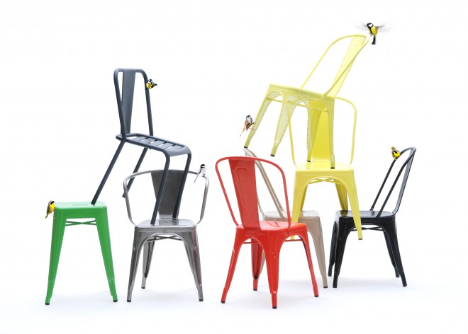 Chaises de la série Tolix.