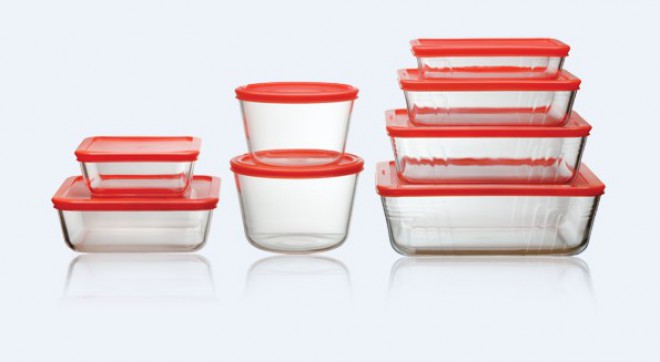 Die OMV verschenkt ein Set Vorratsbehälter aus Pyrex