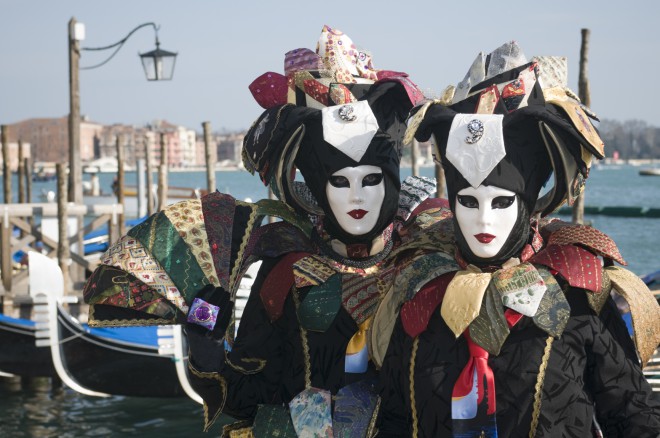 "Volto" masks of the Venice carnival.