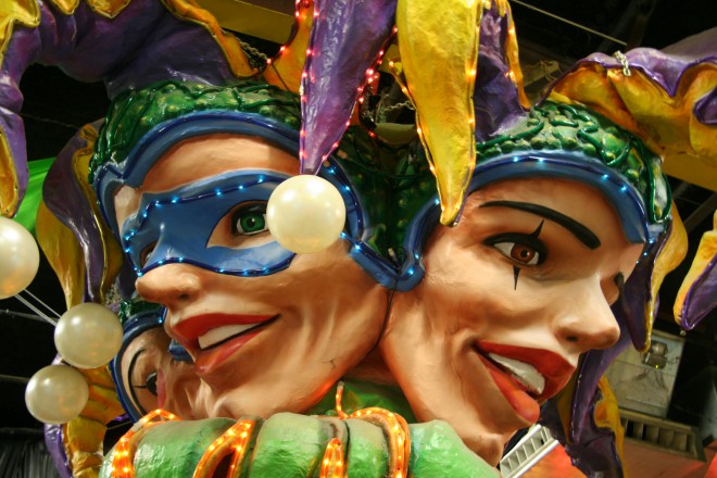 Green, gold and purple are the typical colors of Mardi Gras in New Orleans.