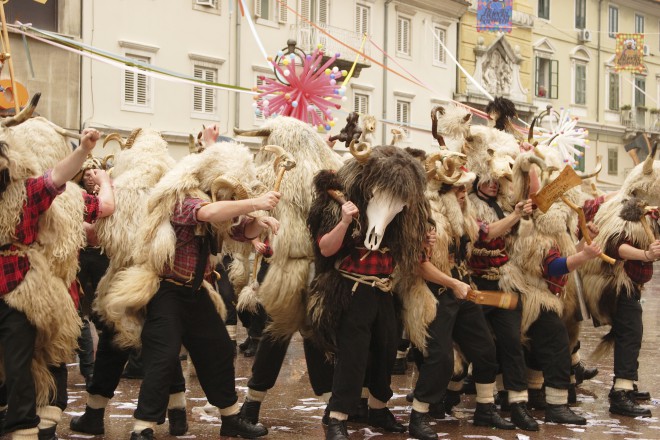 The bell ringers are the most recognizable carnival costume in Rijeka.