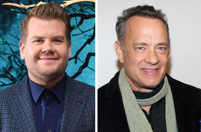 James Corden and Tom Hanks
