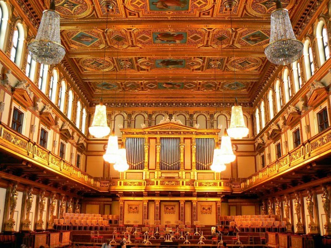 Musikverein v centru Dunaja, ki ga največkrat vidimo 1. januarja.
