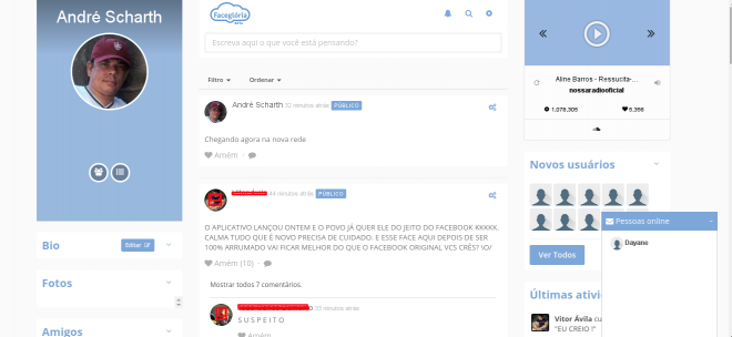 Socialno omrežje Facegloria je omrežje, kjer so prepovedane podobe homoseksualnosti, vse nasilne vsebine, erotične vsebine in približno 600 “prepovedanih” besed. Prav tako ni gumba “všeč mi je” temveč le gumb “amen”.