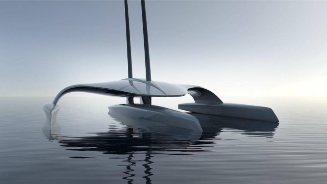 Avtonomni trimaran Mars spominja na plovila iz futurističnega filma.
