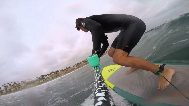You can take the Boom Swimmer with you on a sup or surfboard.