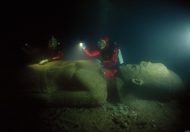 Heracleionin vedenalainen kaupunki - Thonis, Aleksandria, Egypti.