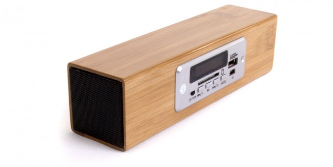 Altavoz de bambú.