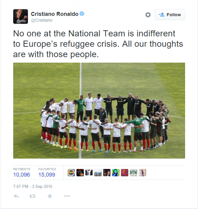 Tvit Christiana Ronaldo.