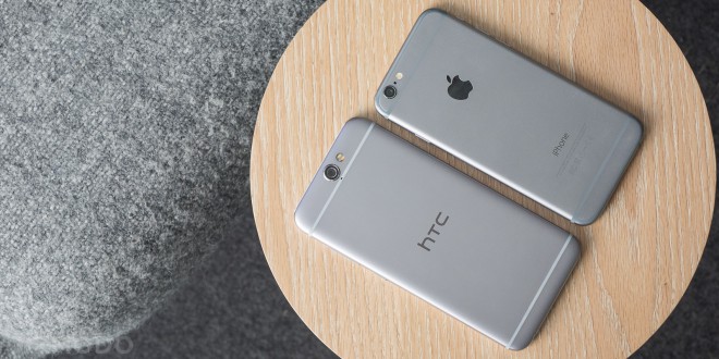 Pametni telefon HTC One A9 in iPhone 6.