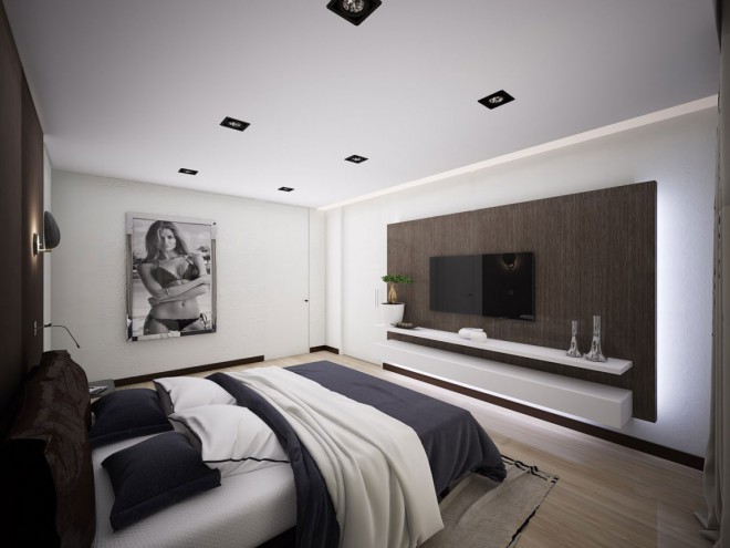 The 50 Shades of Coffee apartment is strongly masculine.