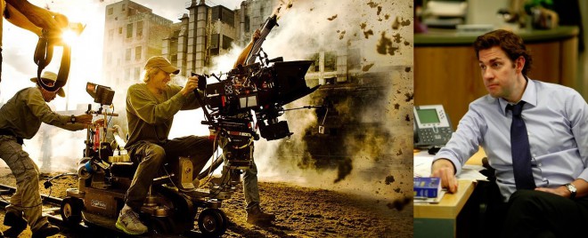 Michael Bay v elementu in John Krasinski, ki je dolgočasno pisarno zamenjal za bojišče.