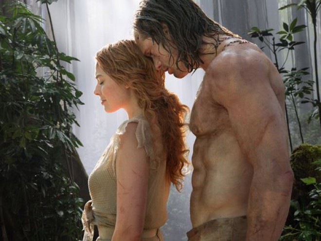 Alexander Skarsgård i Robbie Margot jako Tarzan i Jane w „Legendzie Tarzana”.