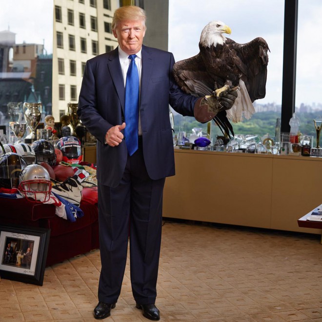 Donald Trump i ćelavi orao za časopis Time.