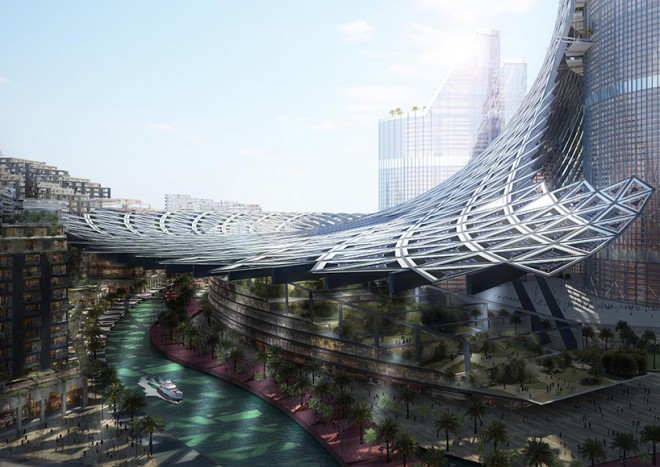 Il "velo" dell'edificio più alto del mondo.