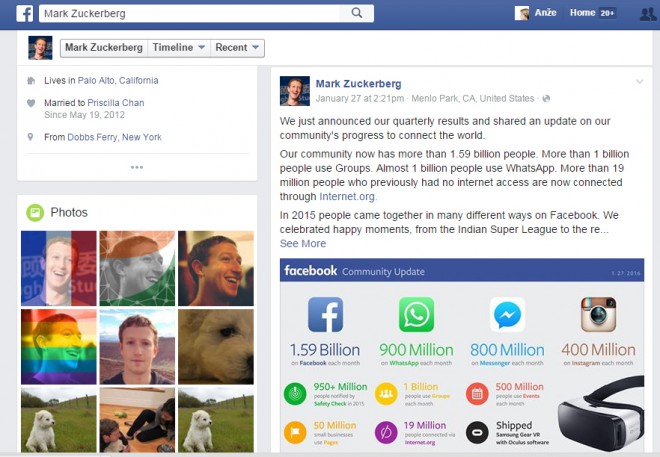 Mark Zuckerberg can be laughed at. This is how he announced the good news on his FB profile.