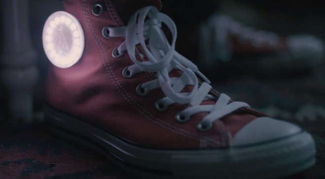 All Star Converse sneakers in the role of weatherman.