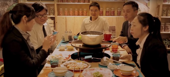 The concept of an Ikea dining table that takes our smartphones out of our hands while we eat.