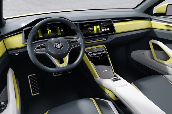 Interior - completely without switches. / Volkswagen T-Cross Breeze