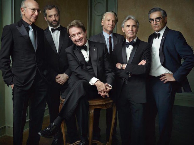 Larry David, Judd Apatow, Martin Short, Bill Maher, David Steinberg, in Eugene Levy