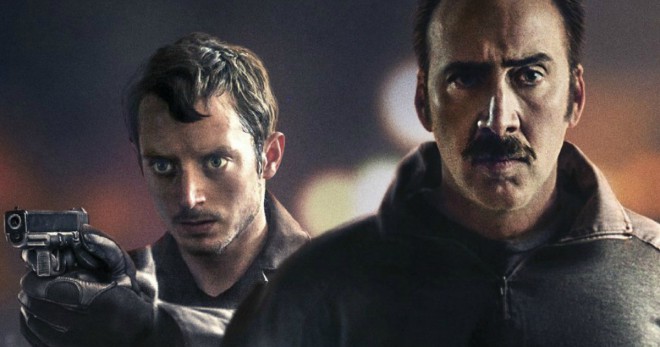 Nicolas Cage e Elijah Wood em The Trust.