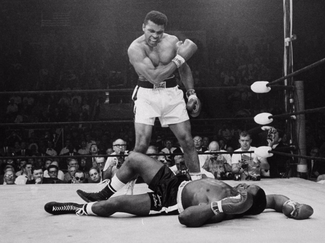 Muhammad Ali when he brought Sonny Liston to his knees.