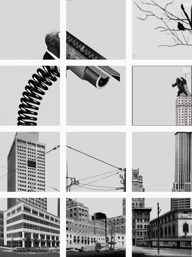 Instagram profil, ki se sestavlja kot puzzle.