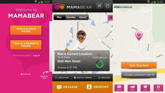Aplicativo de segurança familiar MamaBear