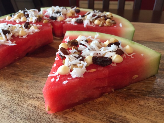 Watermelon slices can be thoroughly "seasoned".