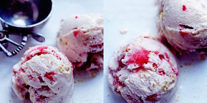 gelato al cheesecake con fragola