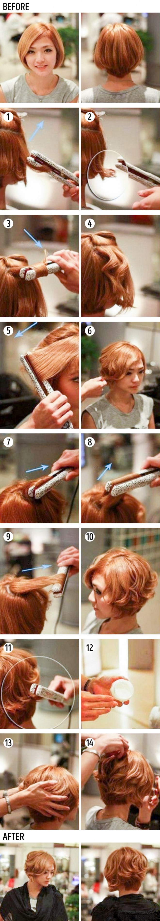 Boucles réalisées à l'aide d'un fer à repasser