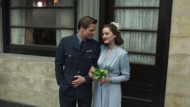 Marion Cotillard and Brad Pitt in Allied, which was filmed in the Canary Islands.