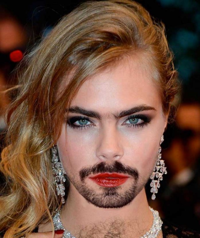 Cara Delevigne kot moški.