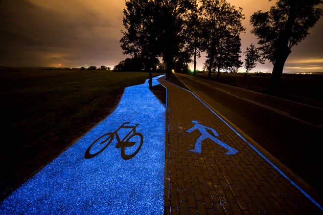 Lysande cykelväg i Polen