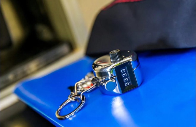 A device used by flight attendants to count passengers.