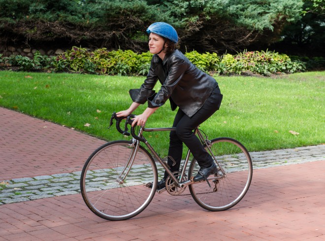 Disposable foldable helmet.